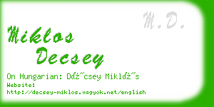 miklos decsey business card